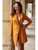 Long mustard jacket dress FG575 - Online store - Boutique